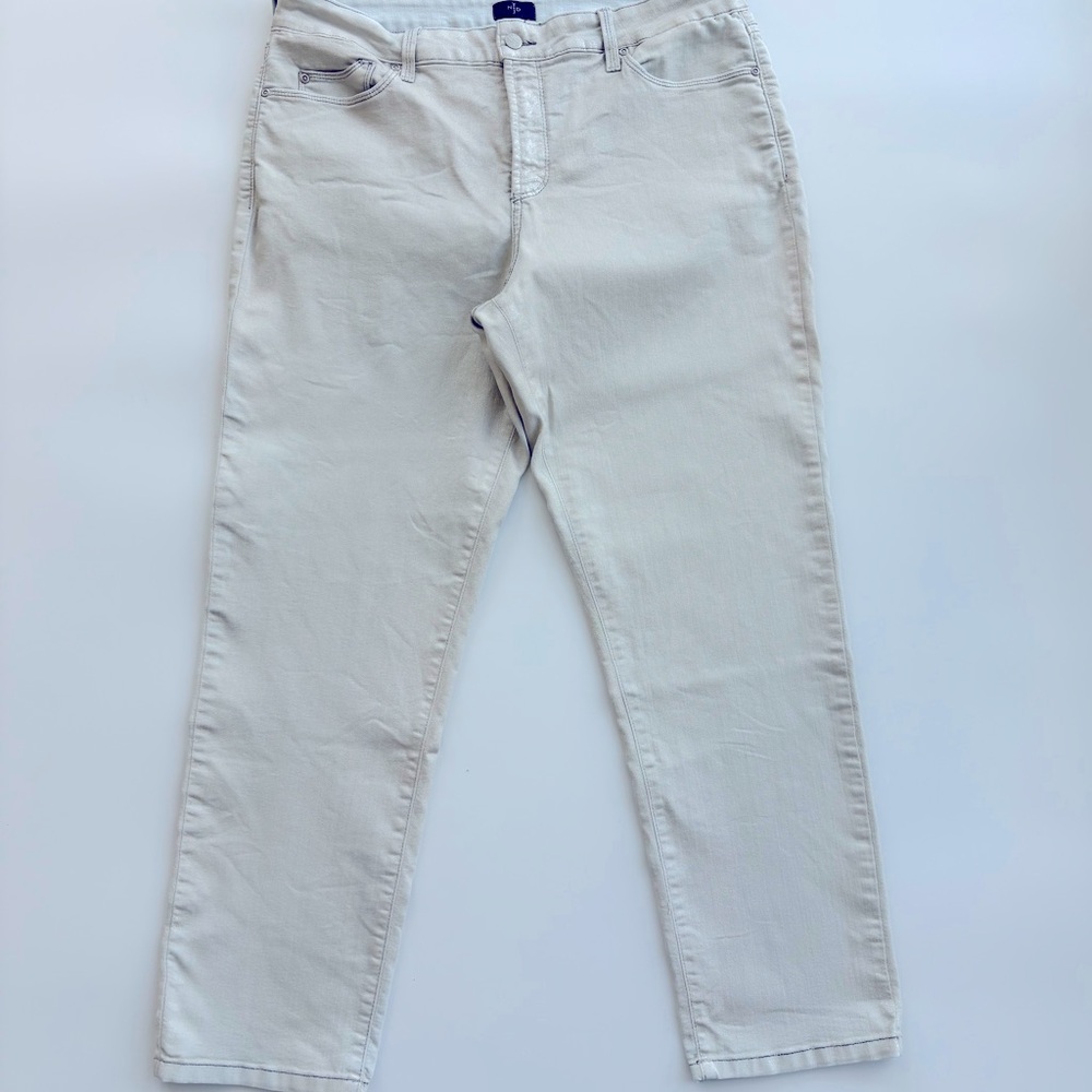NYDJ Silver Gray Straight Ankle Jeans